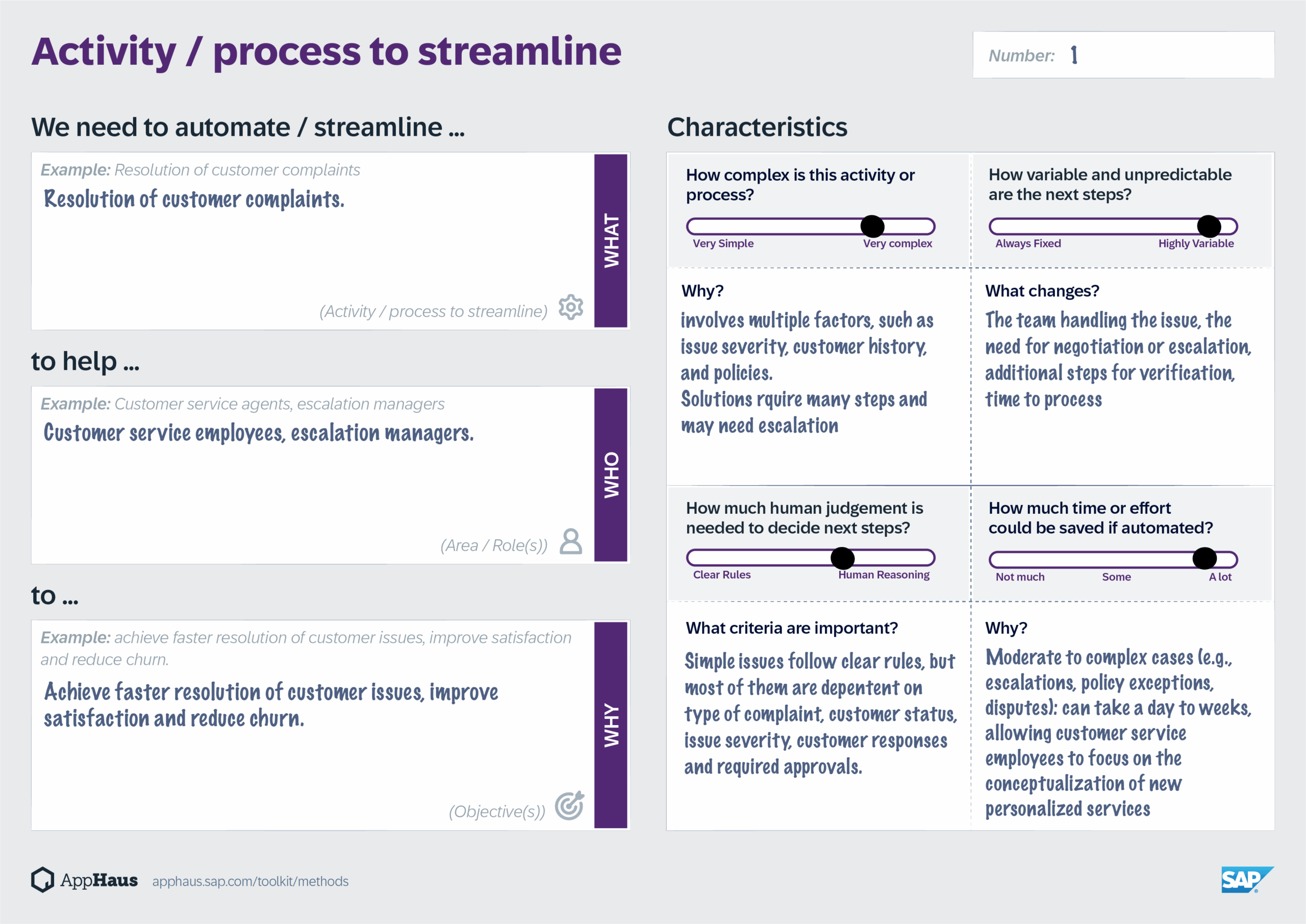 Activity To Streamline Template Filled In